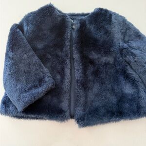 Cherokee Girls Faux Fur Coat in Navy